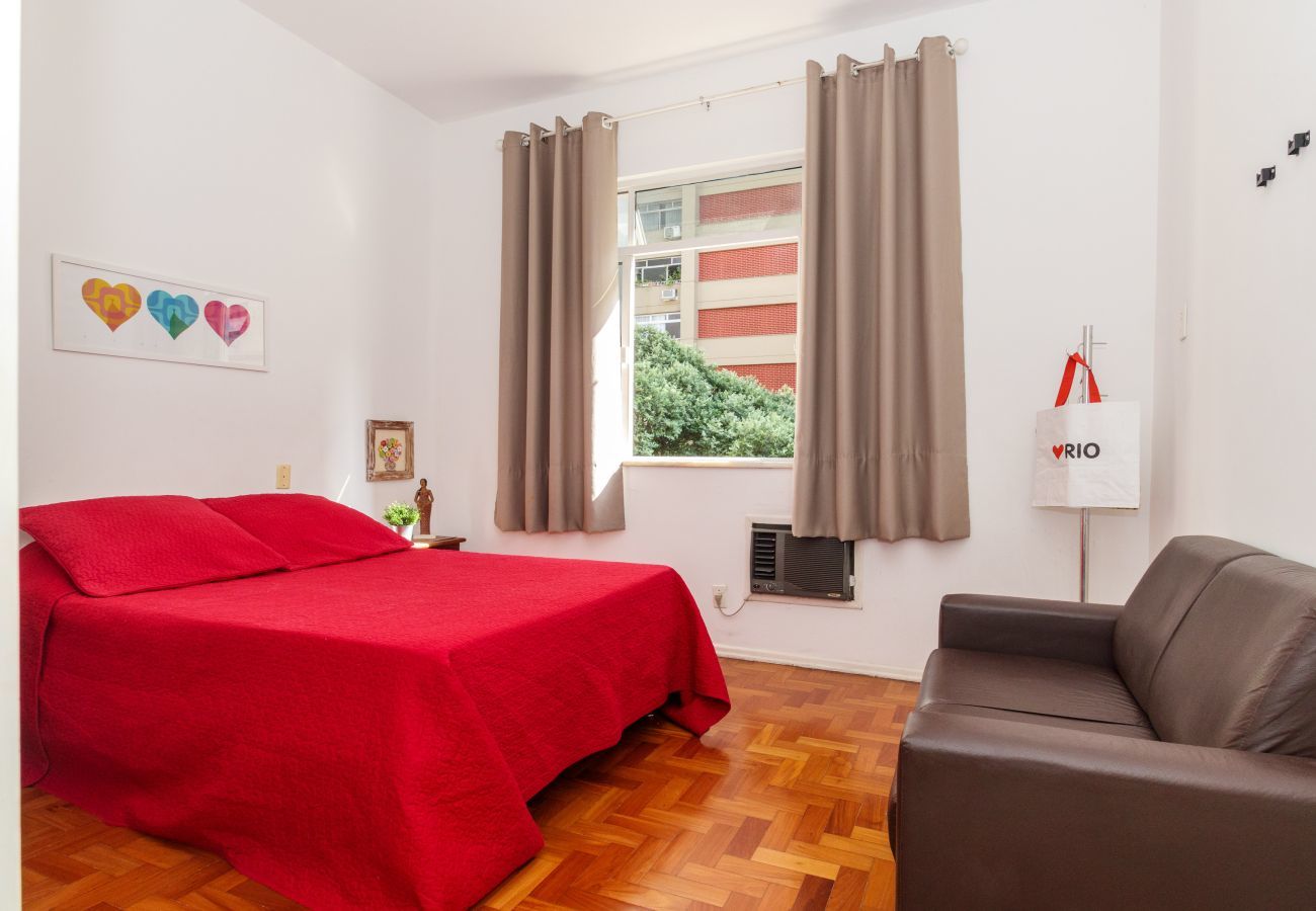 Apartamento en Rio de Janeiro - Julio301 | dormitorio y salón a 5 min de la playa